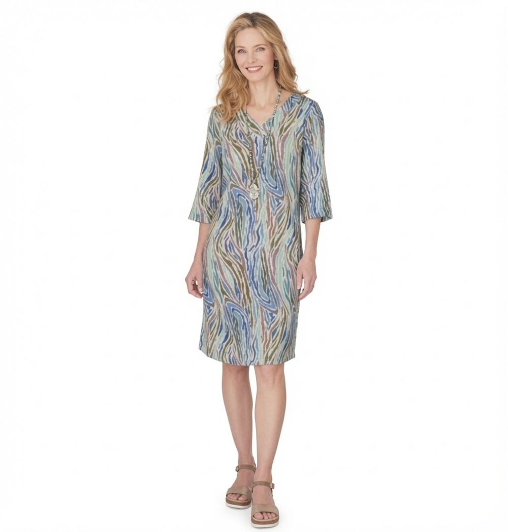 Soft Surroundings Multicolored Positano Midi Dress Medium